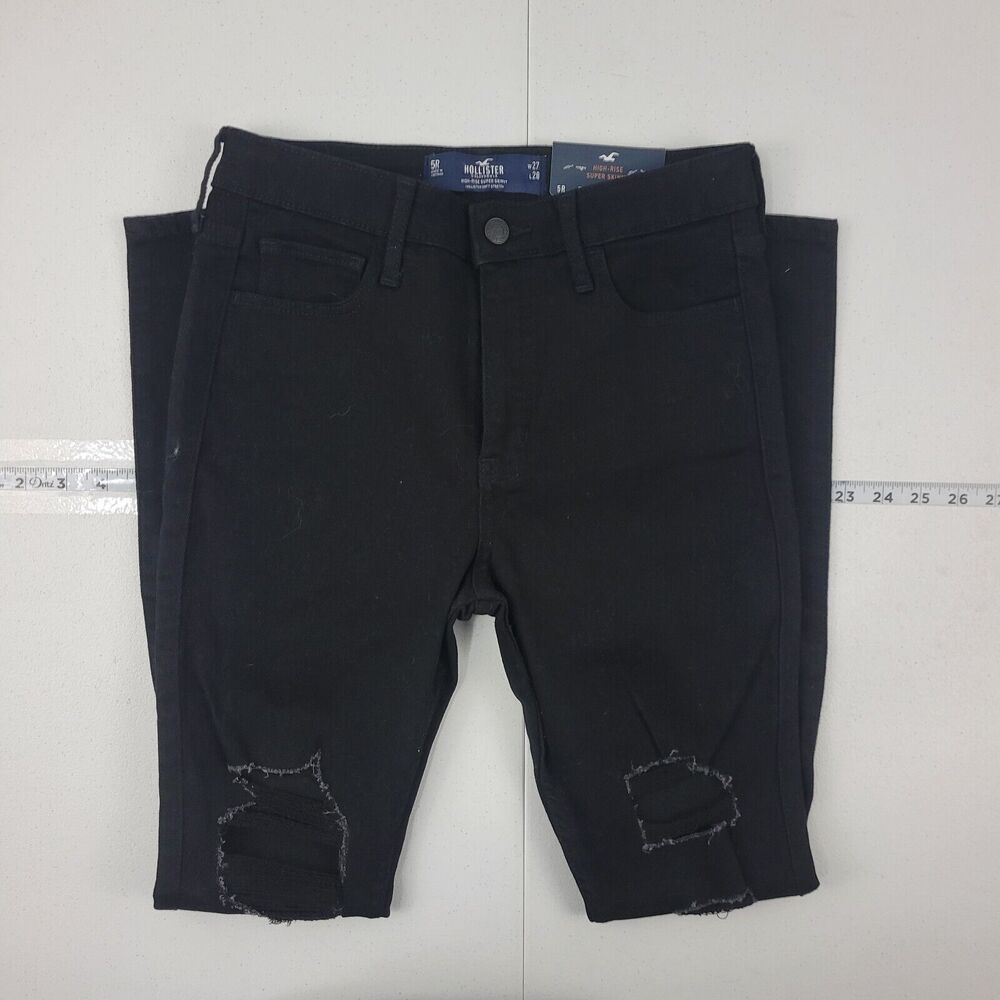 Hollister Jeans High-rise Super skinny black denim 5r 27x28 womens NWT 3136